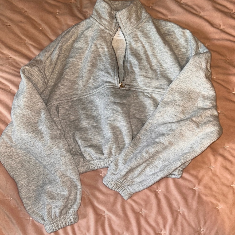 Gray Women's Half-Zip Sweater